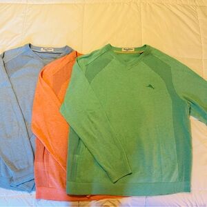Tommy Bahama V-Neck Sweater Trio - Green, Blue, and Orange